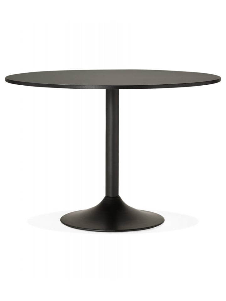 KADIMA DESIGN Runder Esstisch Holz Metall Schwarz | Minimalistisches Design günstig kaufen