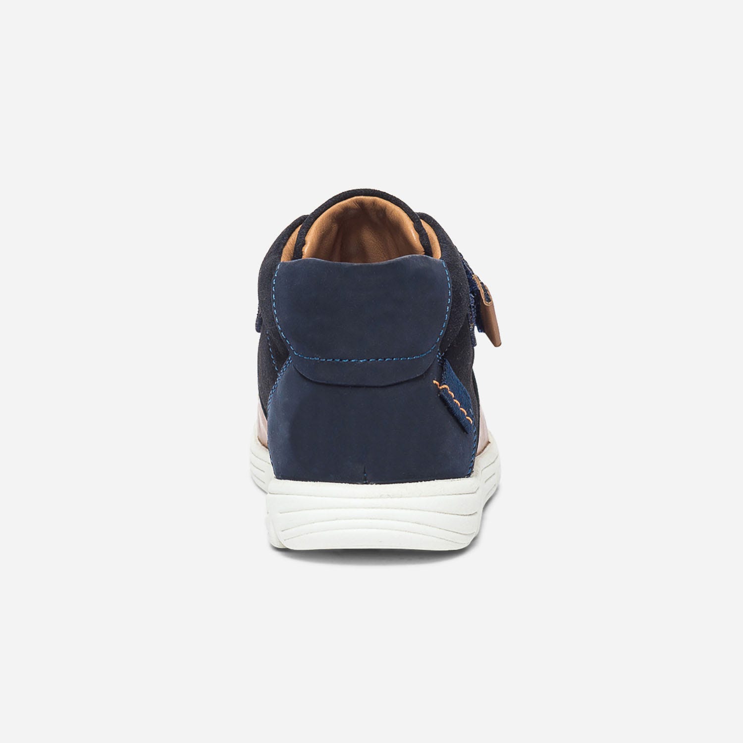 Basket camel, marine et marron bi matière
