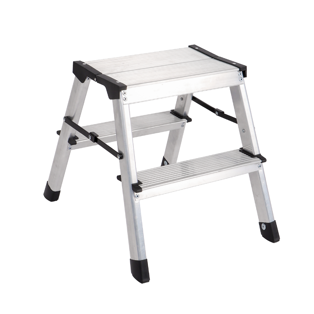 Kraft Werkzeuge Alu Trittleiter, 2 Stufig, 150 kg