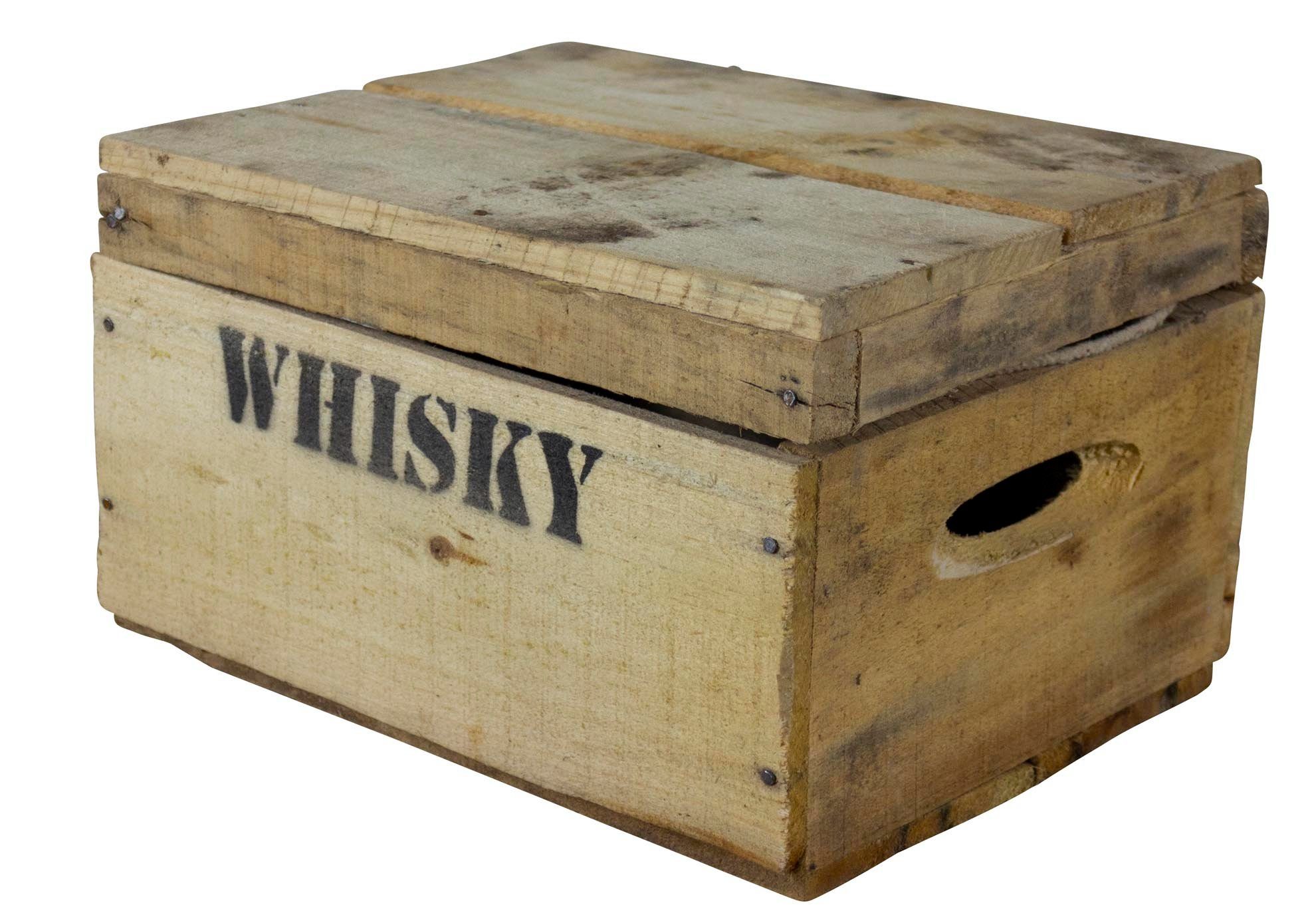 Kistenkolli Altes Land Allzweckkiste alte Holztruhe Whisky mt Deckel Holzkiste Schatztruhe Truhenkiste