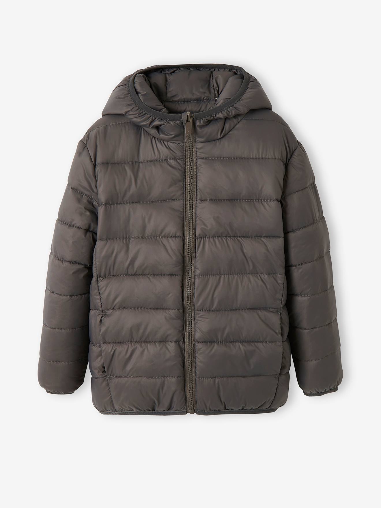 Doudoune légère réversible garçon colorblock anthracite