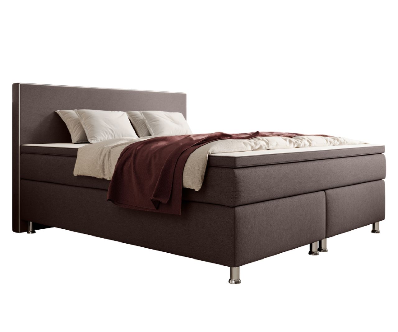 IHG Boxspringbett Gent 180x200cm Braun Taschenfederkern