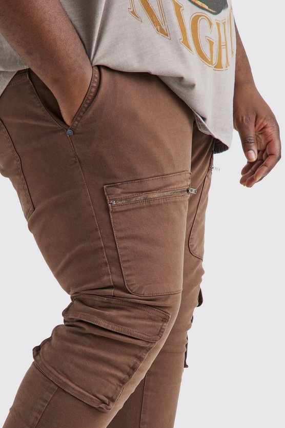 Plus Skinny Cargo-Hose mit Reißverschluss