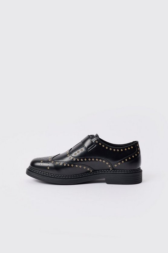 Schwarz PU-Loafer mit Schnallen-Detail