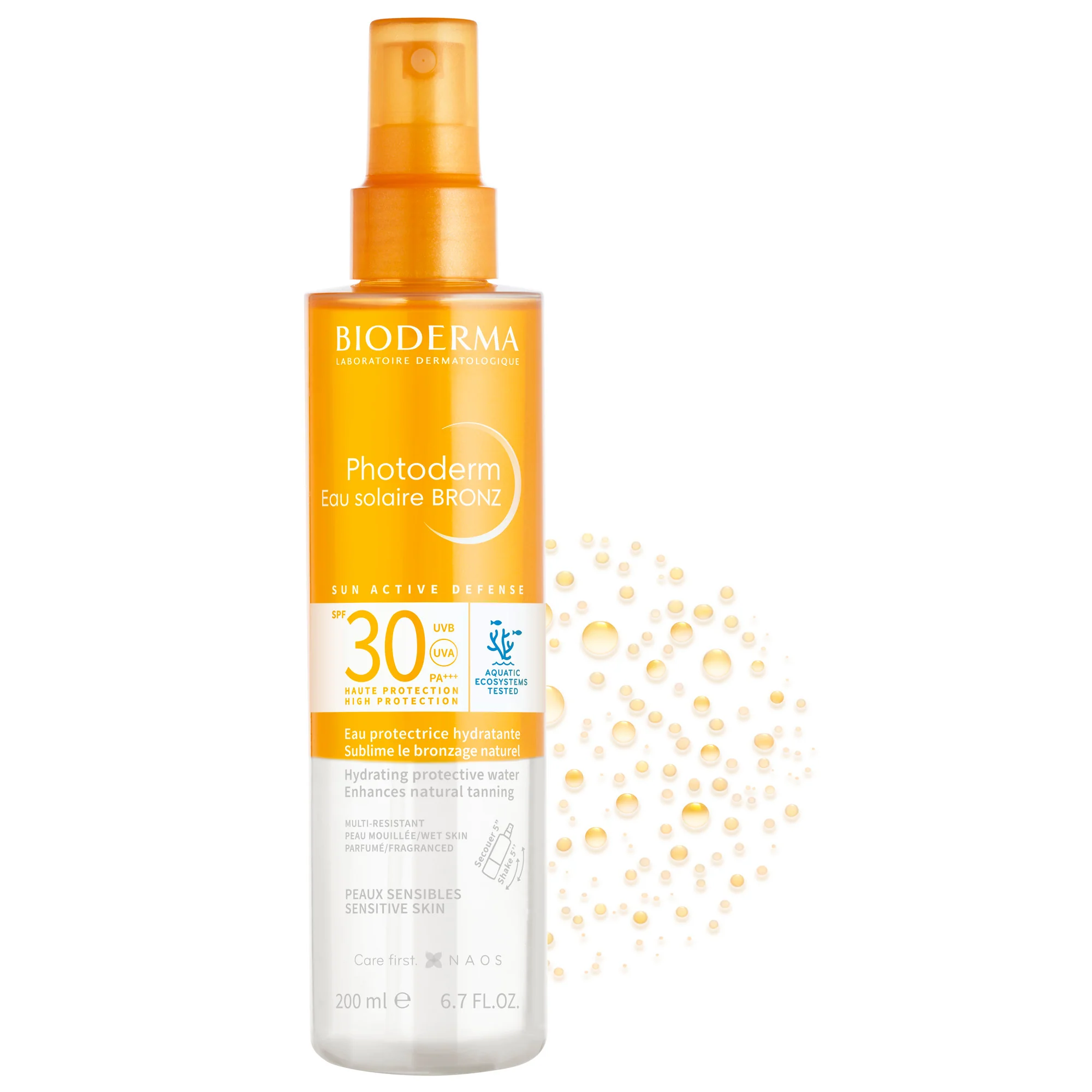 Photoderm Eau Solaire Bronz SPF30 – Magas védelmet nyújtó test napspray.