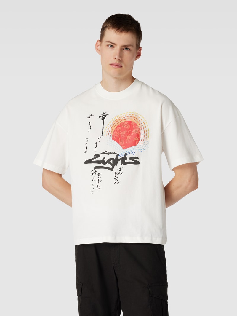 Oversized T-Shirt mit Label-Print in offwhite