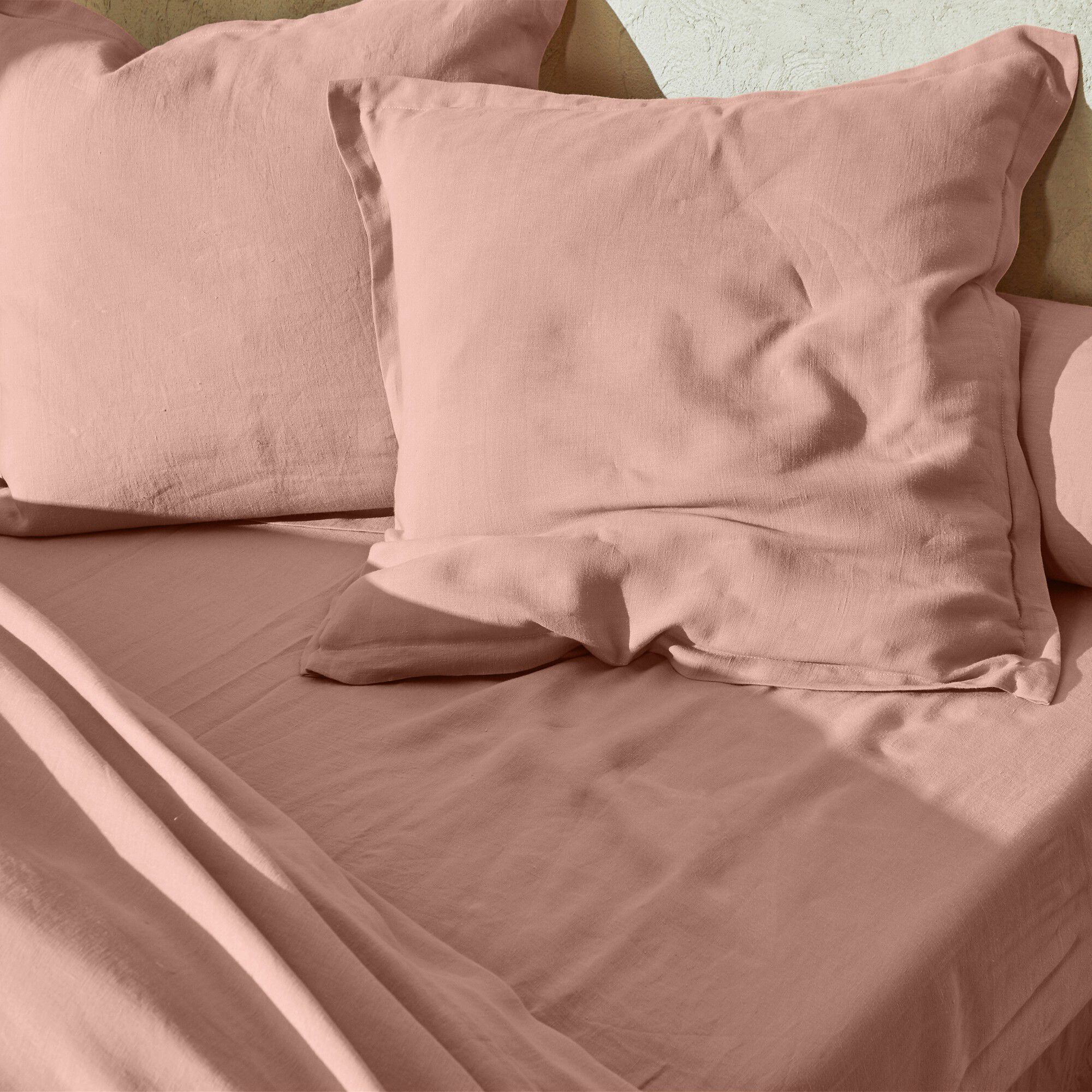 Linge de lit uni lin lavé