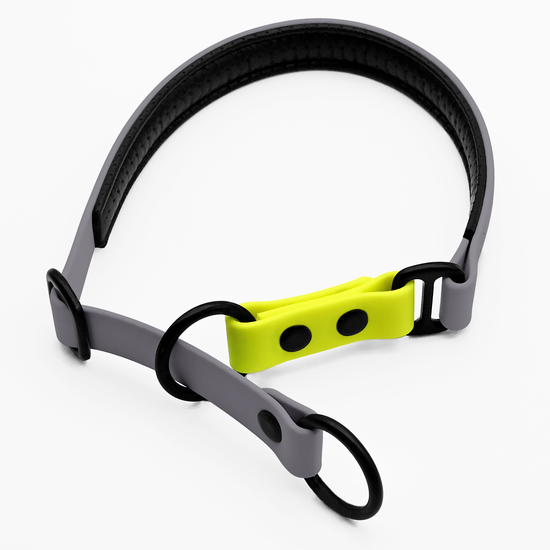 THE DOG IDEA Hundehalsbänder THE DOG IDEA Zugstopp Halsband Grau neon gelb S