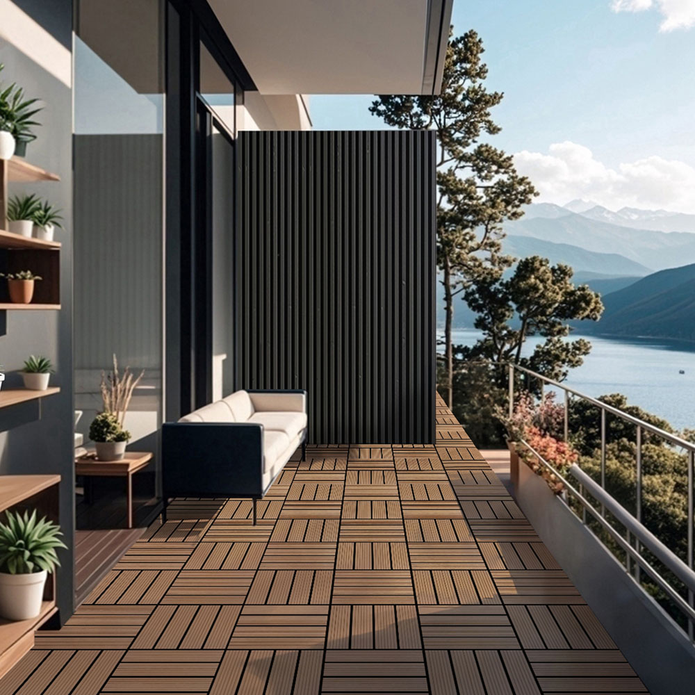 Home Deluxe WPC Holzfliesen BAVARO Teak 3 m²