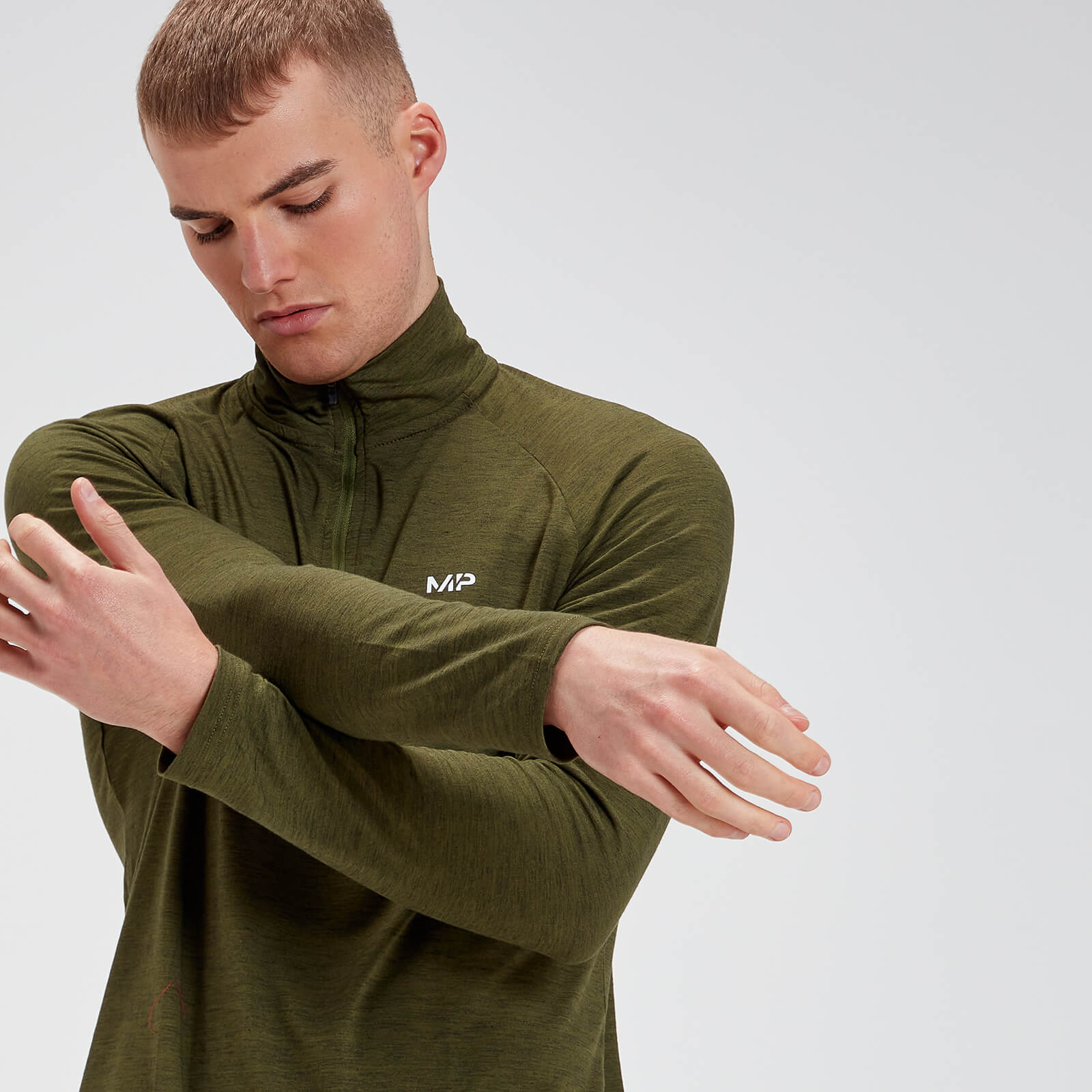 MP Performance 1/4 Zip - Noir et Vert Armée