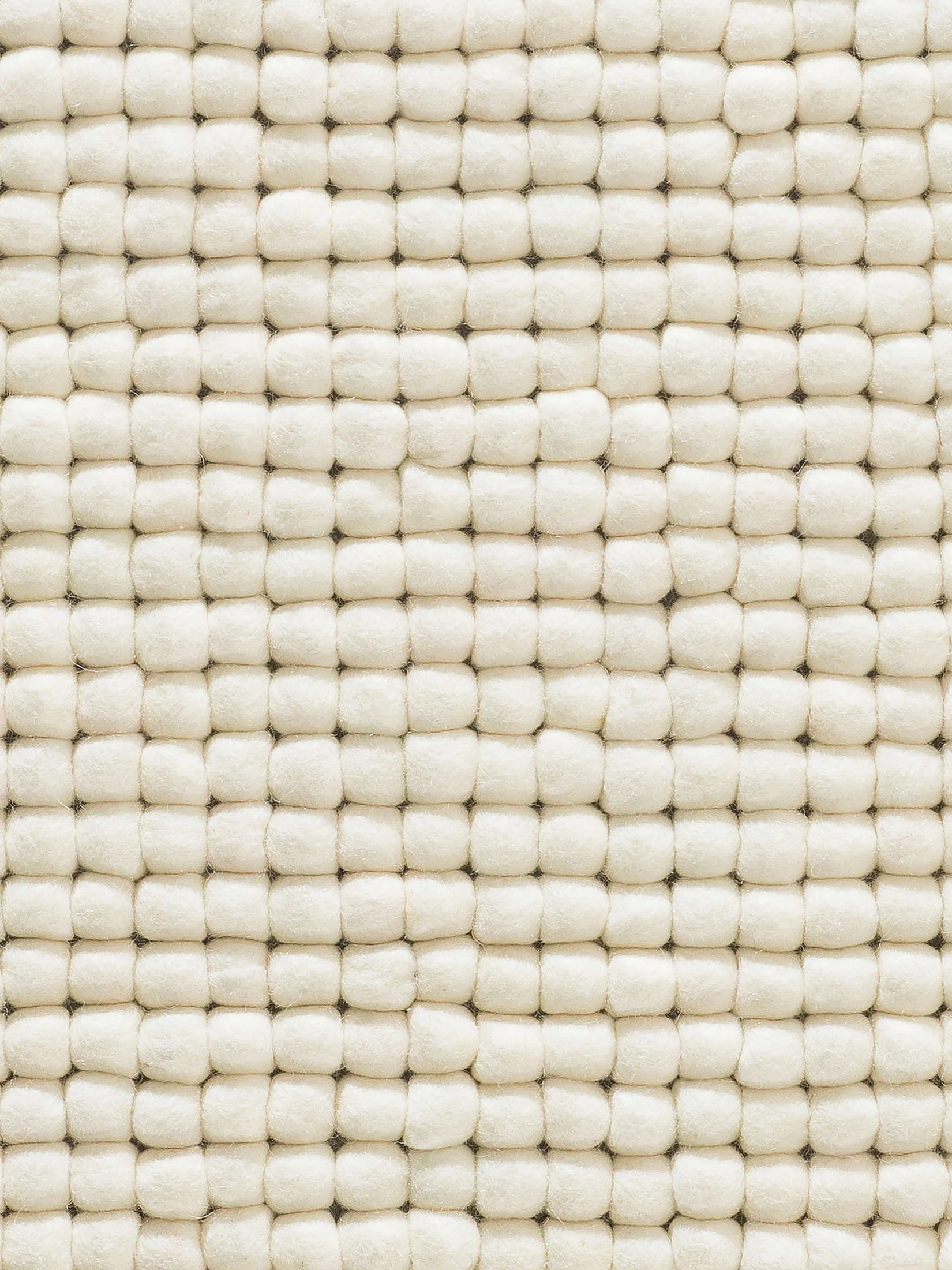 Smedby Filzkugel-Teppich, White