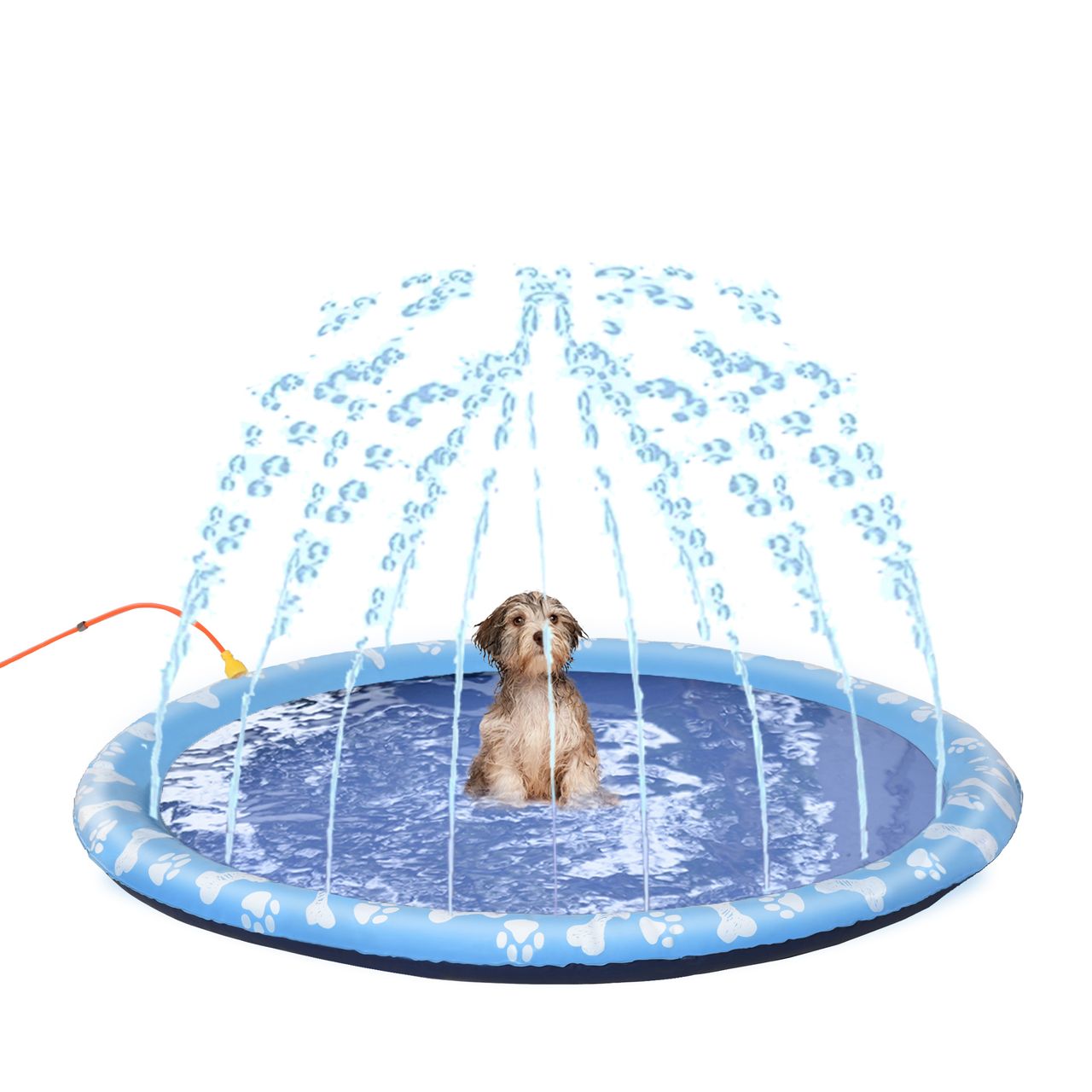 PawHut 150 cm Splash Sprinkler Pad für Hunde Spritz Anti-Rutsch Outdoor PVC