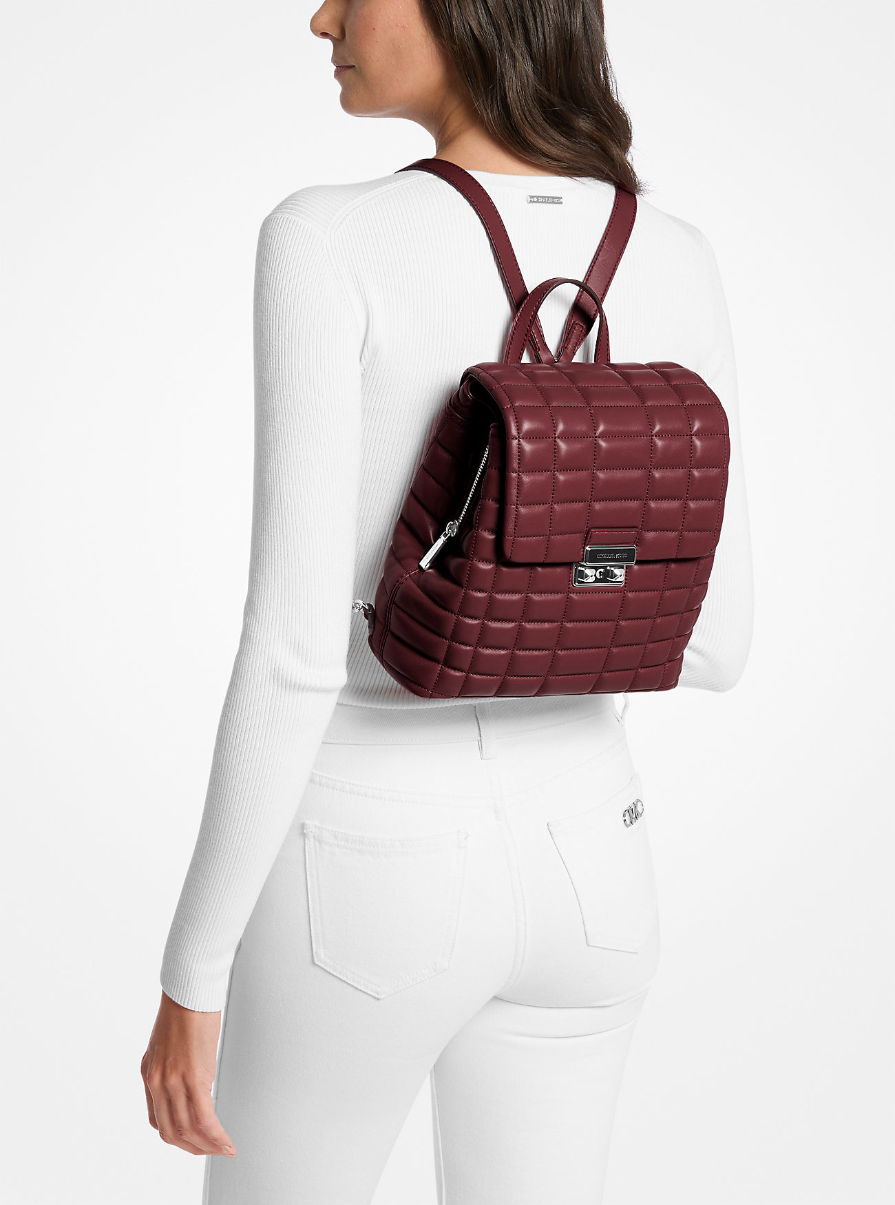 Tribeca liten vattert skinnryggsekk - OXBLOOD