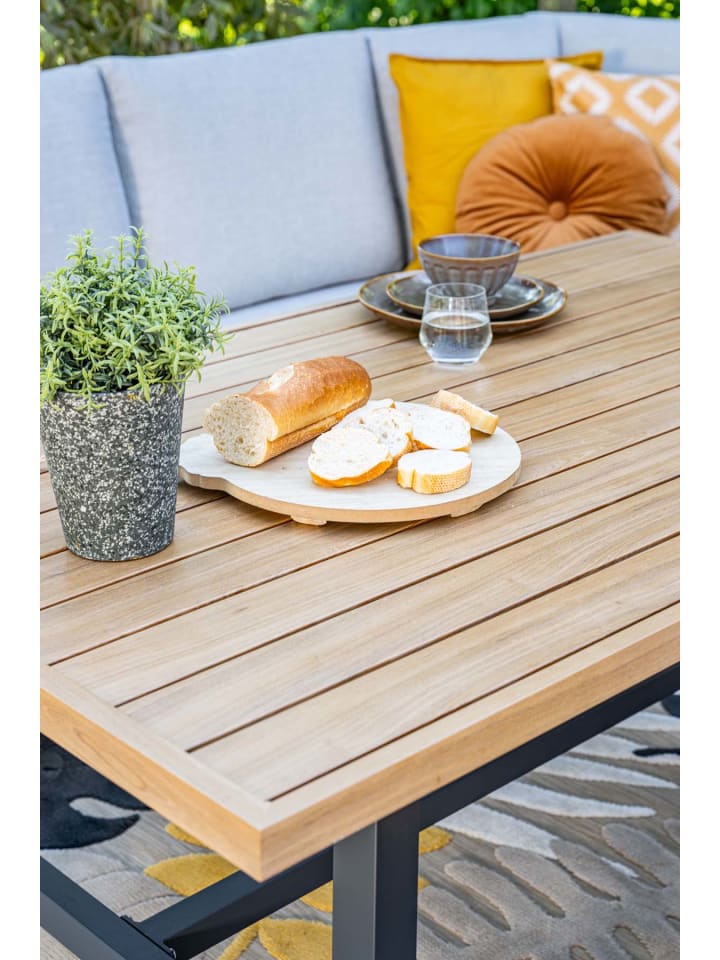 GMD Living Premium Alu Gartenmöbel Sitzgruppe ELATI, Dining Lounge mit Teakholz Optik günstig kaufen onesize