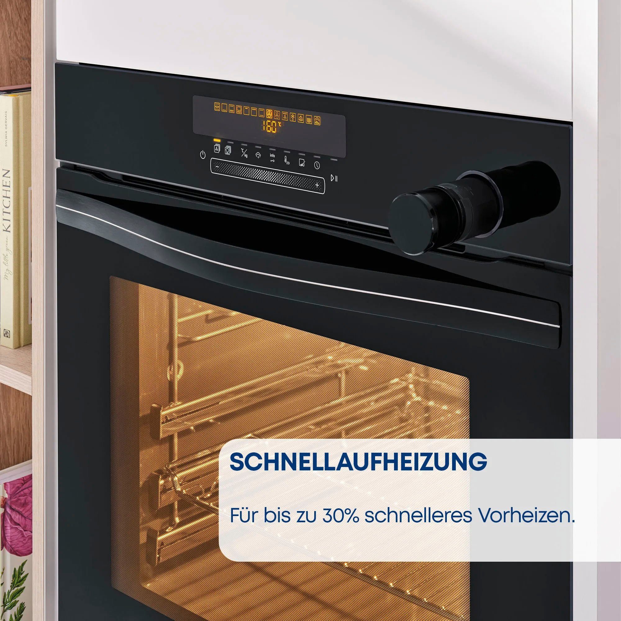 Constructa Einbaubackofen CF4M28062, mit Teleskopauszug nachrüstbar, Pyrolyse-Selbstreinigung