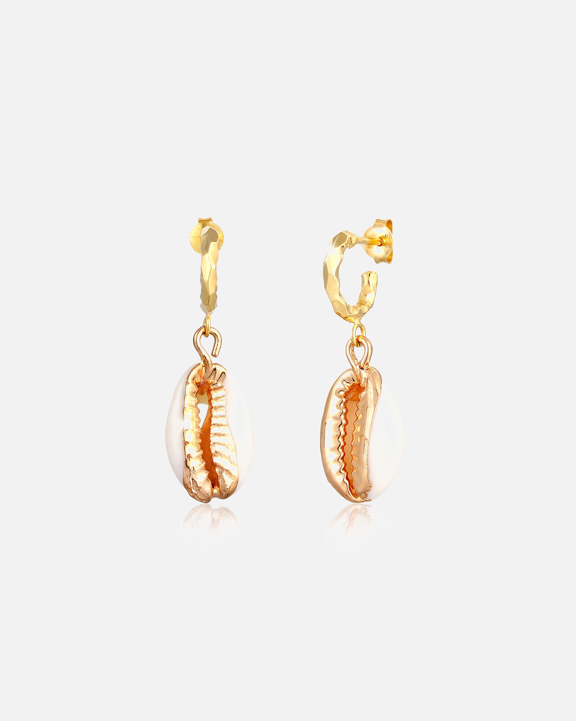 Orecchini da donna Elli Creole Kauri Shell Beach Summer Trend Maritime - Argento 925/1000 placcato oro