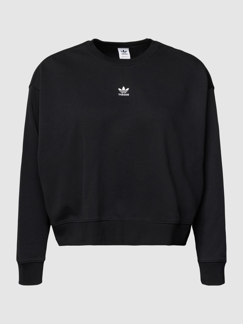 PLUS SIZE Sweatshirt mit Label-Stitching in schwarz