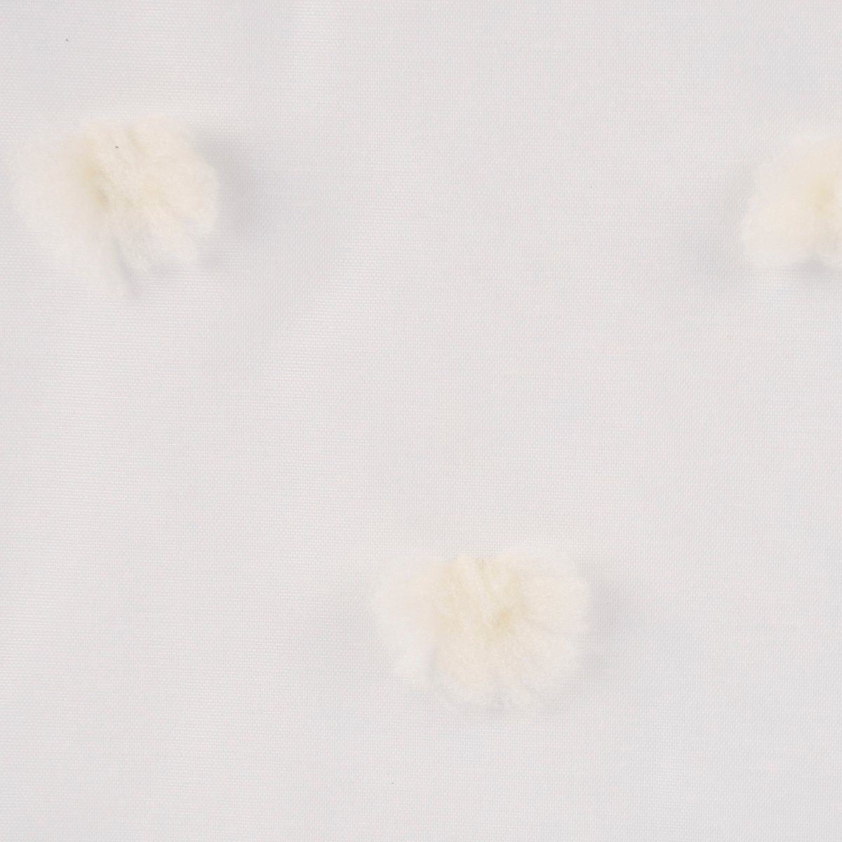 Meterware Rasch Textil Bambino Stores Pom Pom Puscheln weiß creme 3m, (1 St), halbtransparent, Kunstfaser, bestickt