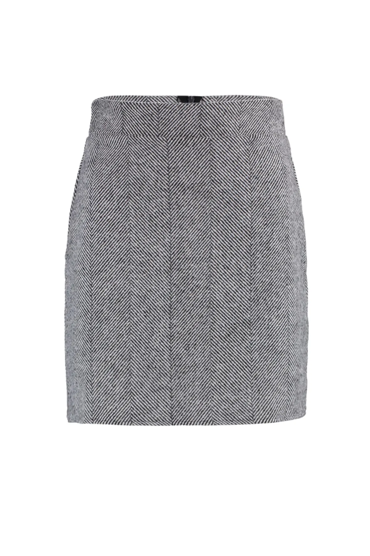 Trendyol Collection  Schwarzer A-Linien-Minirock aus gewebtem Stoff mit Stempelmuster TWOAW23ET00051