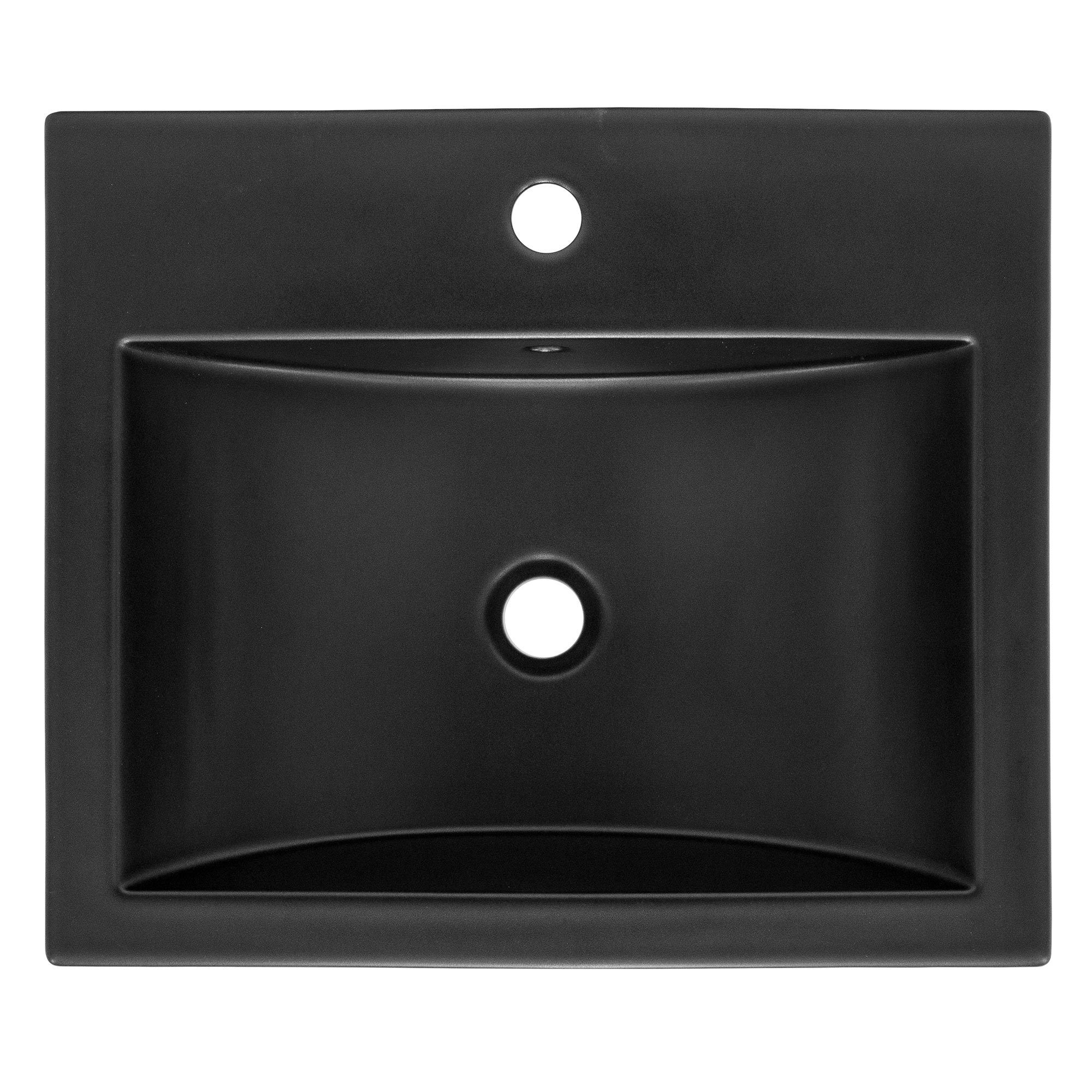 ML-DESIGN Waschbecken Waschbecken mit Ablaufgarnitur Handwaschbecken 535x460x165mm Schwarz