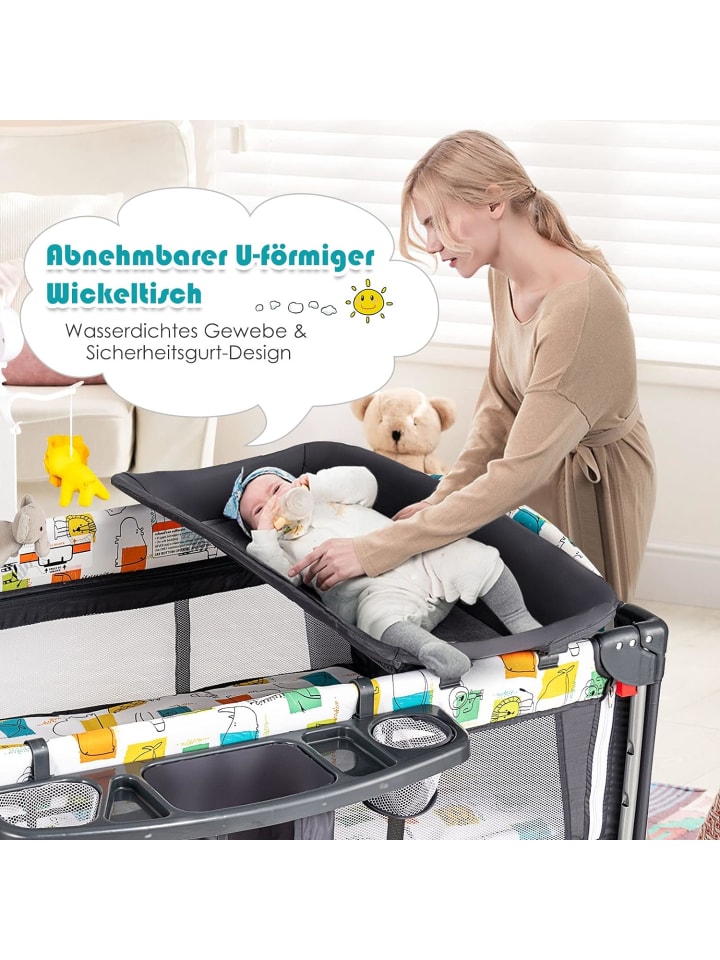 COSTWAY 5-in-1-Babybett in Grau günstig kaufen 120 cm