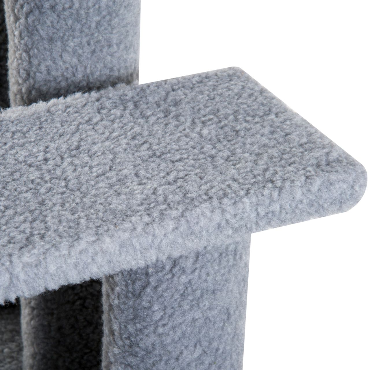 PawHut Tiertreppe Katzentreppe Hundetreppe Treppe für Katze und Hunde 4 Stufen Beige/Grau 63,5x43x60cm