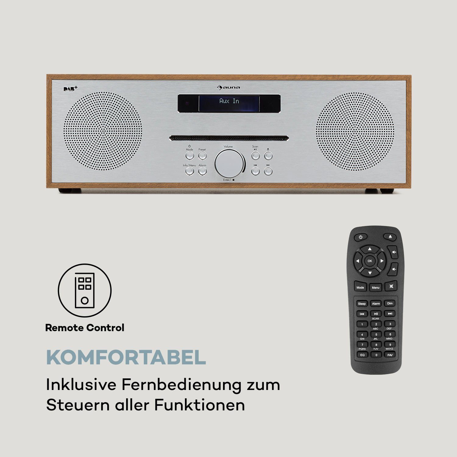 Auna Silver Star CD-DAB Radio (20 W, DAB Plus Radio mit CD Player mit Radio Küchenradio Digitalradio)