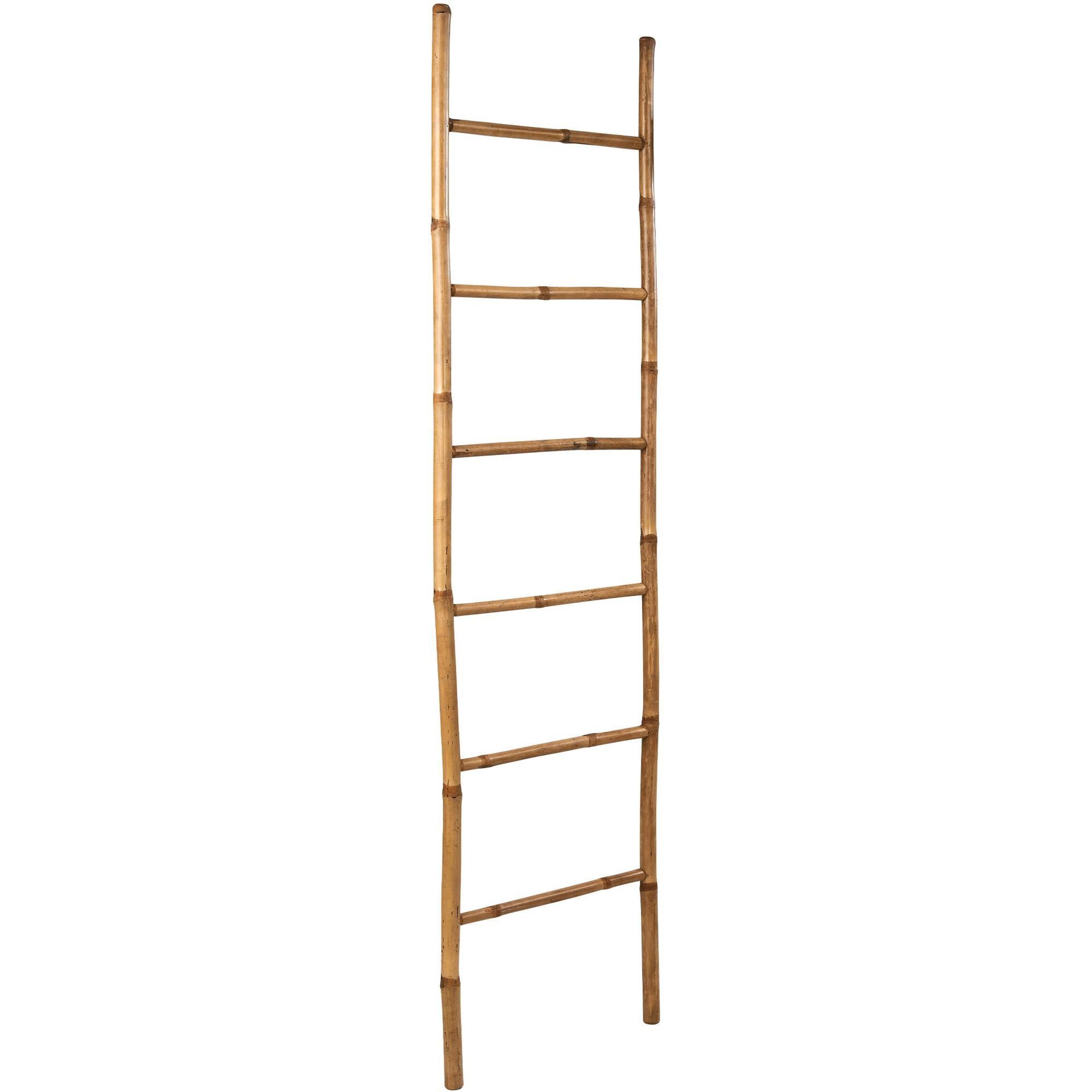 dasmöbelwerk Leiterregal Leiter-Regal Bambus 6 Sprossen Handtuchleiter Dekoleiter 190cm, 6 Sprossen