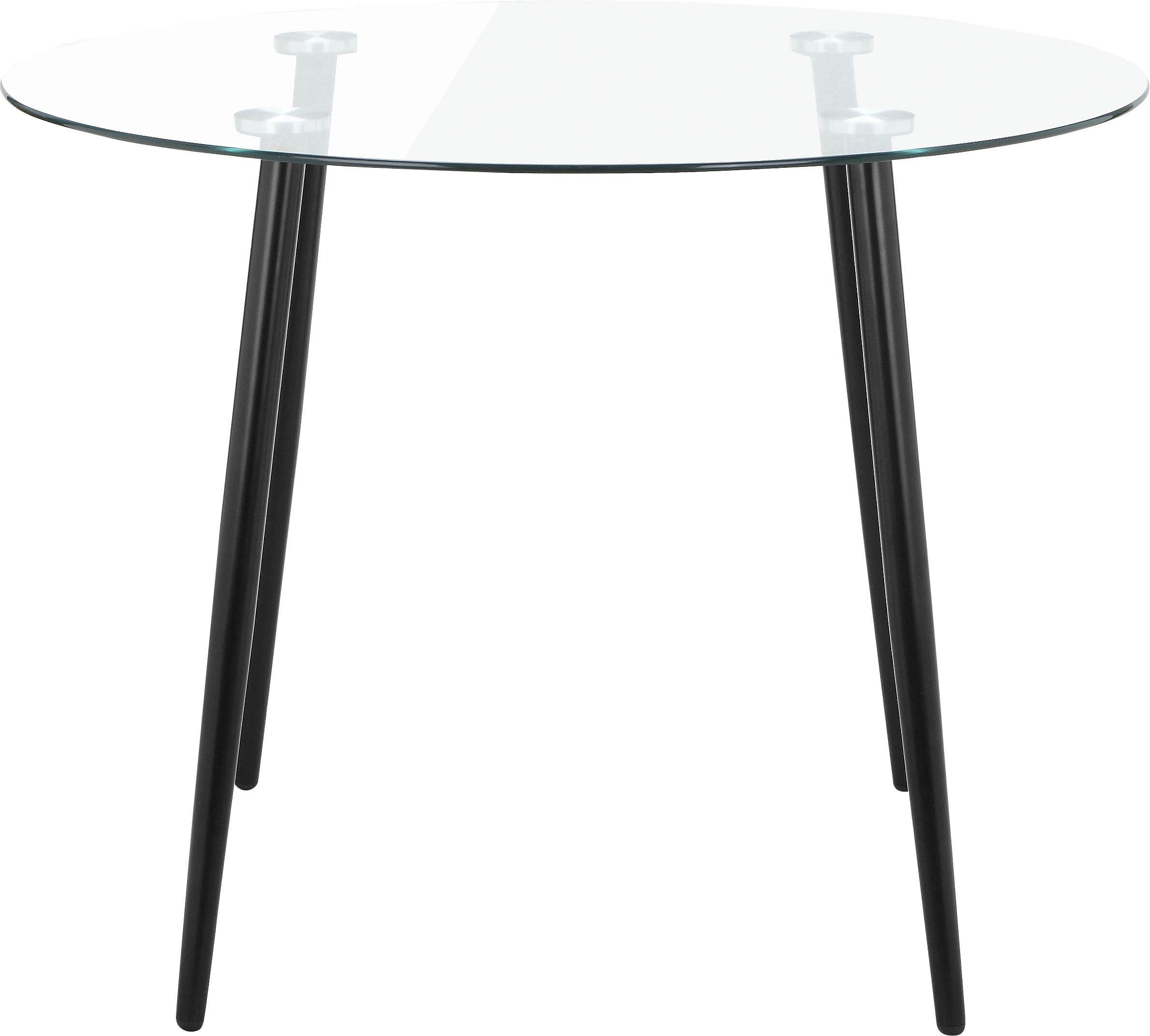INOSIGN Essgruppe Darcel/Danny, (Set, 5-tlg), Freischwinger Esszimmerstuhl, Tisch mit festmontierter Platte