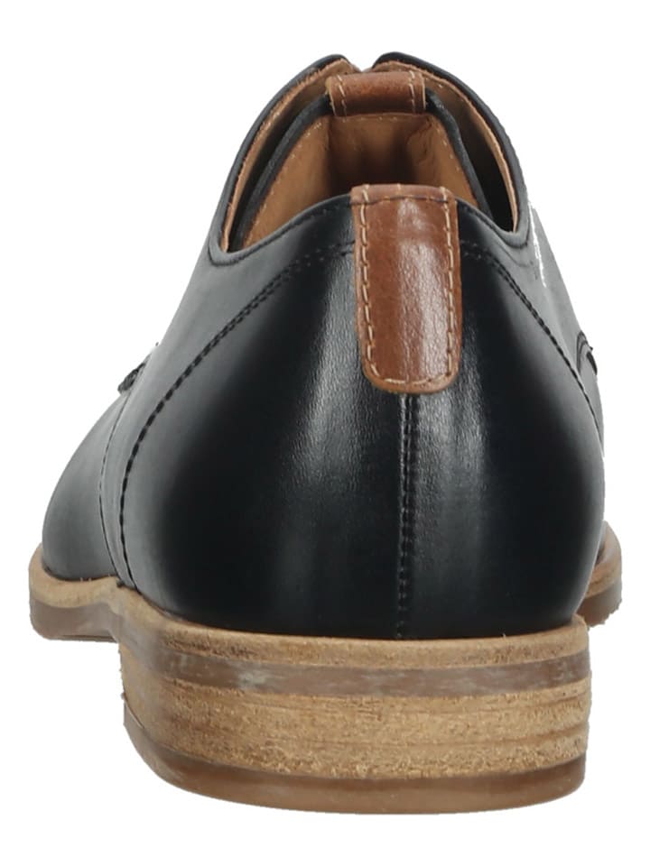 Gabor Leder-Schnürschuhe in Schwarz/ Hellbraun günstig kaufen