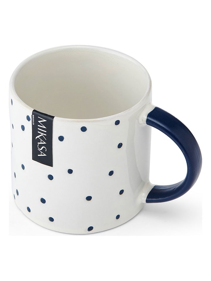 Mikasa 2er-Set: Tassen in Weiß/ Dunkelblau - 390 ml günstig kaufen onesize