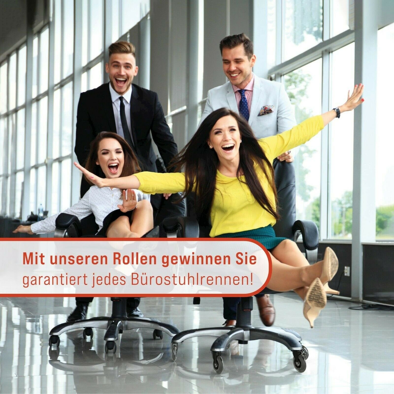 Vendix Stuhlrolle 5x Bürostuhl Rollen leise und kratzerfrei - Universal Hartbodenrollen