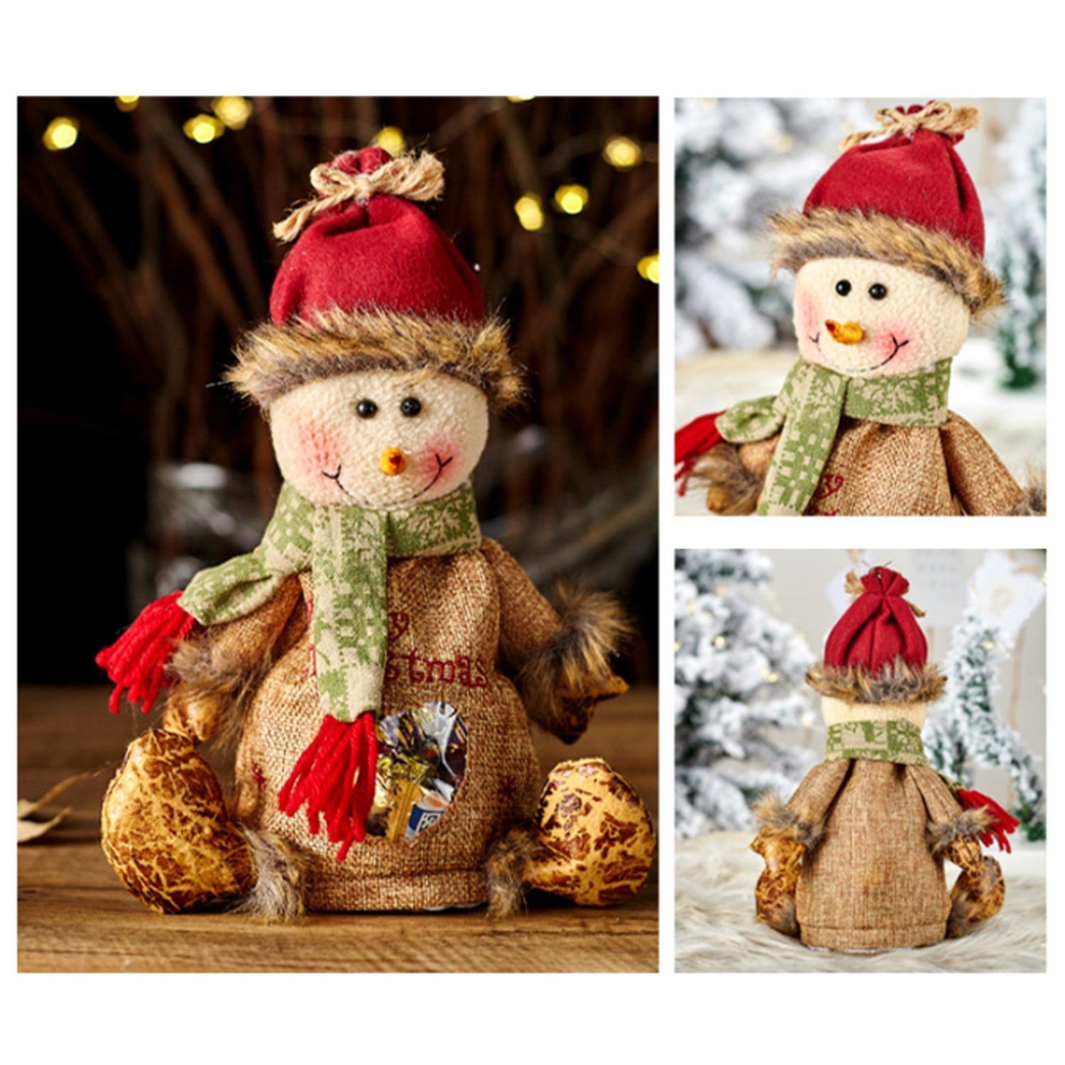 TOPMELON Aufbewahrungstasche 3-St Weihnachts-Leckerli-Beutel Apfeltüten