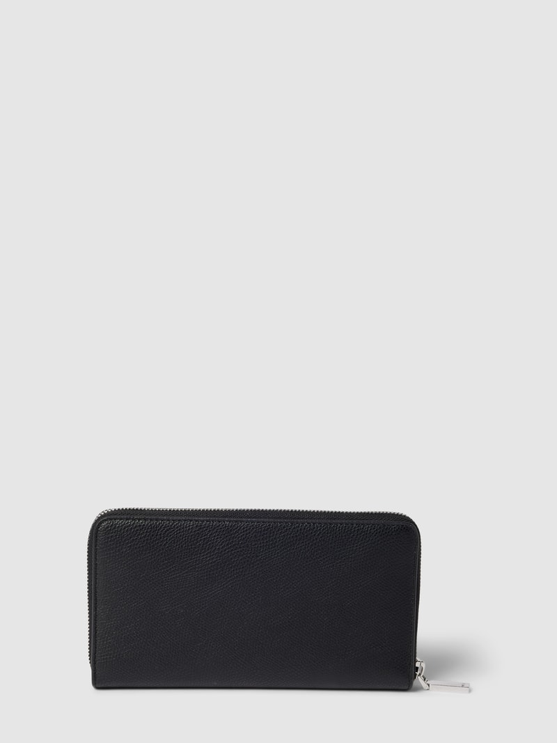 Portemonnaie mit Label-Detail Modell 'CHRIS' in schwarz