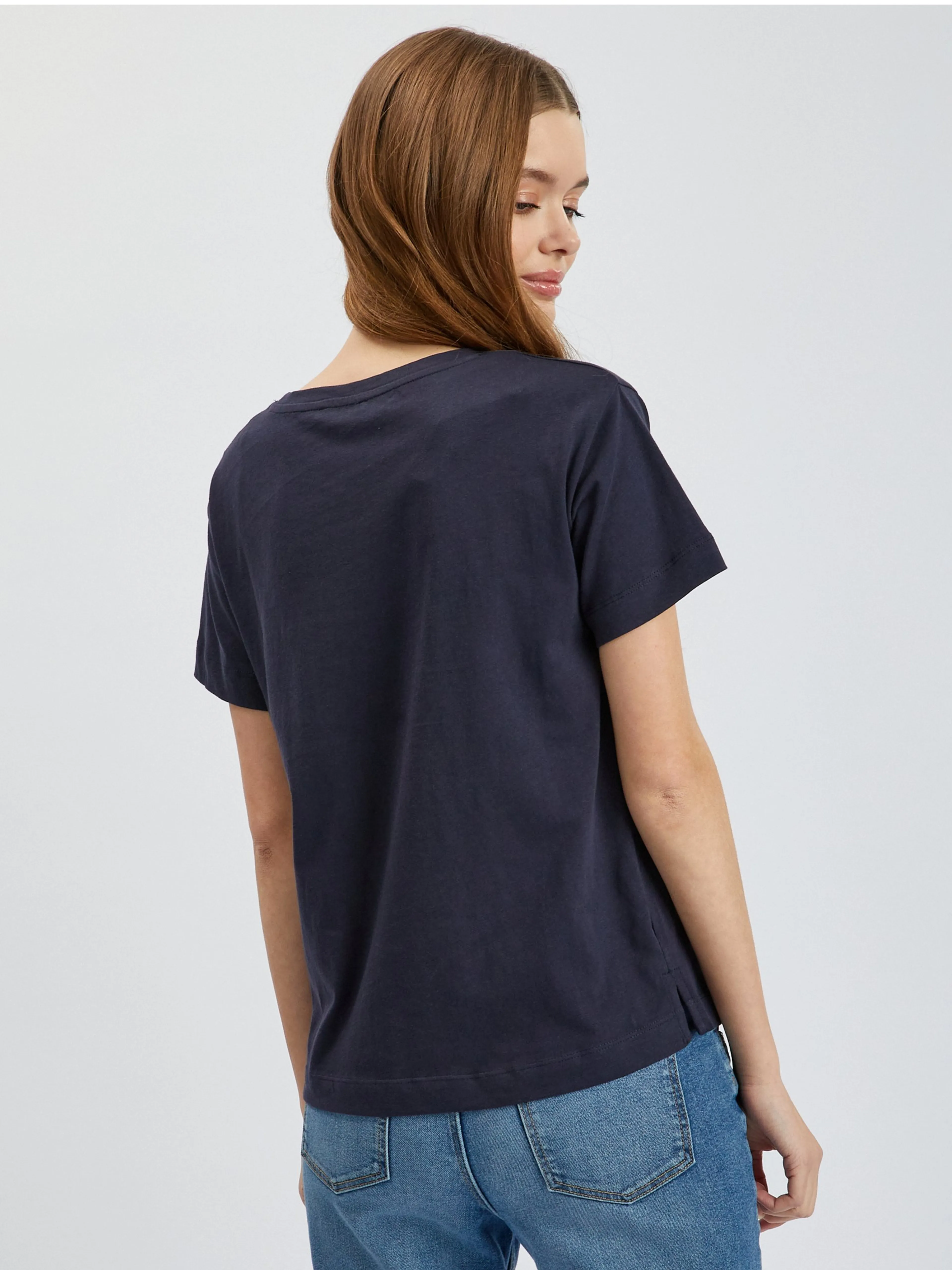 Dunkelblaues Damen-T-Shirt ORSAY