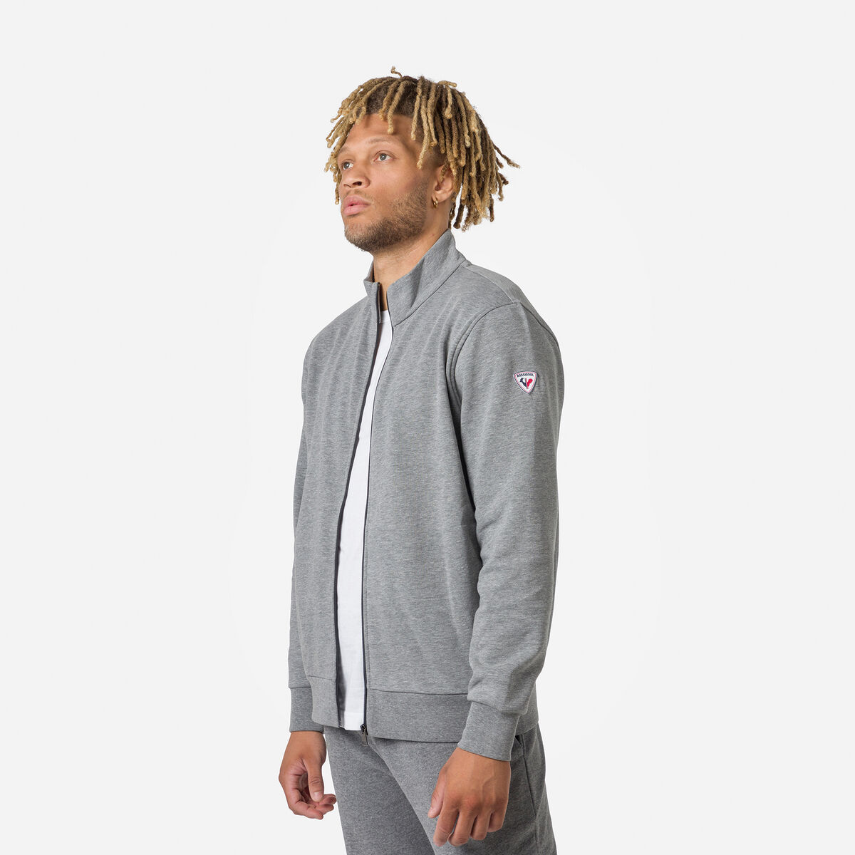 Herrensweatshirt aus Baumwolle mit Logo und durchgehendem Reißverschluss