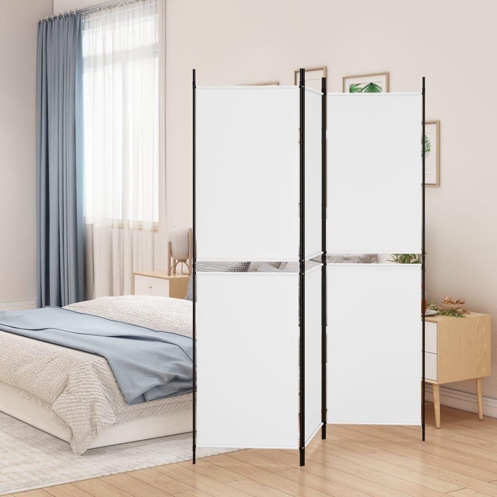 vidaXL Raumteiler 3-tlg. Paravent Weiß 150x180 cm Stoff, 1-tlg.