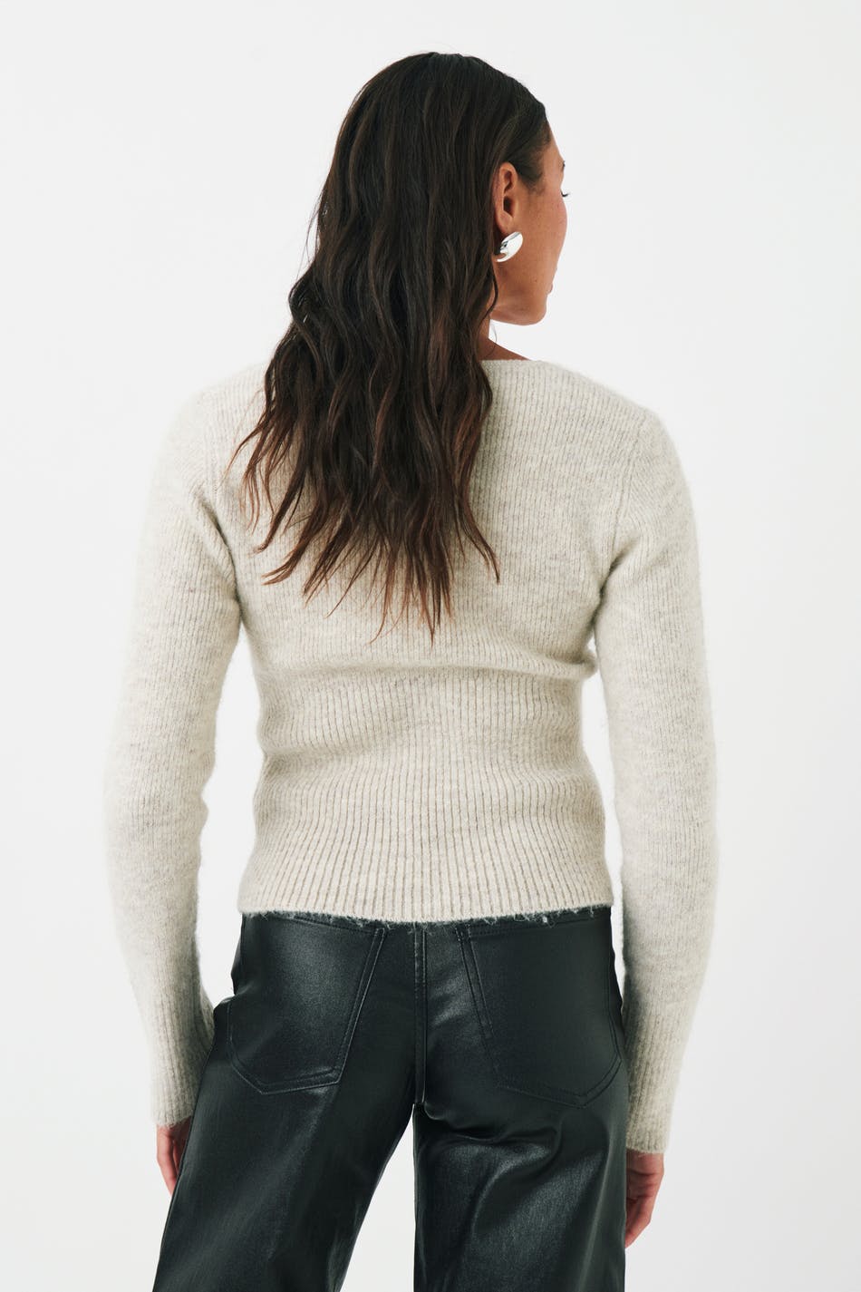 Square neck knit top