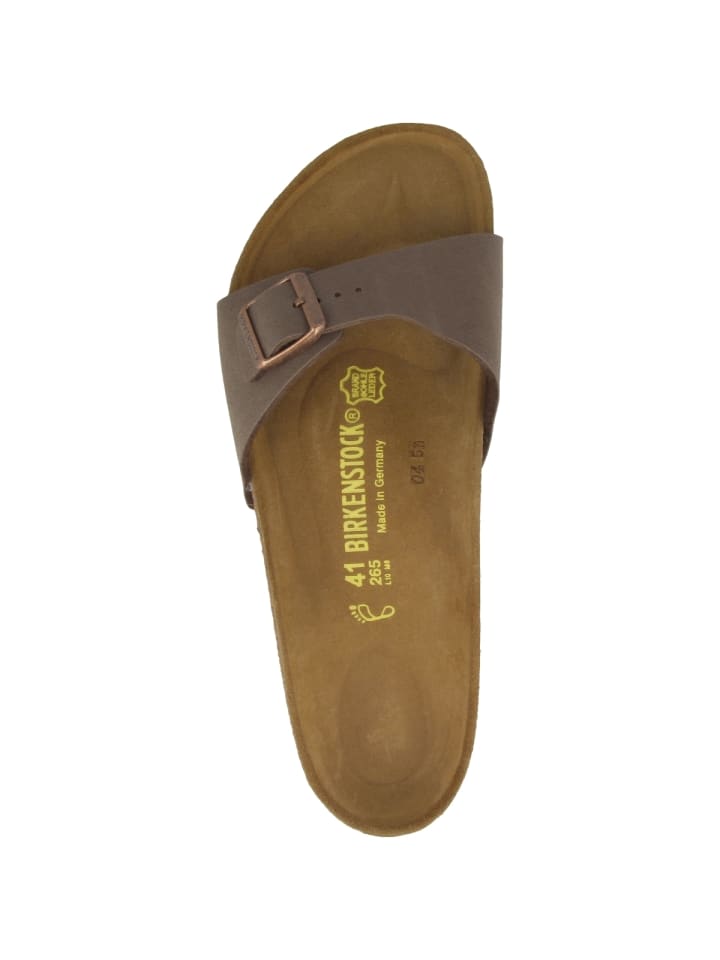 Birkenstock Pantolette Madrid Birko-Flor Nubuk schmal in braun günstig kaufen