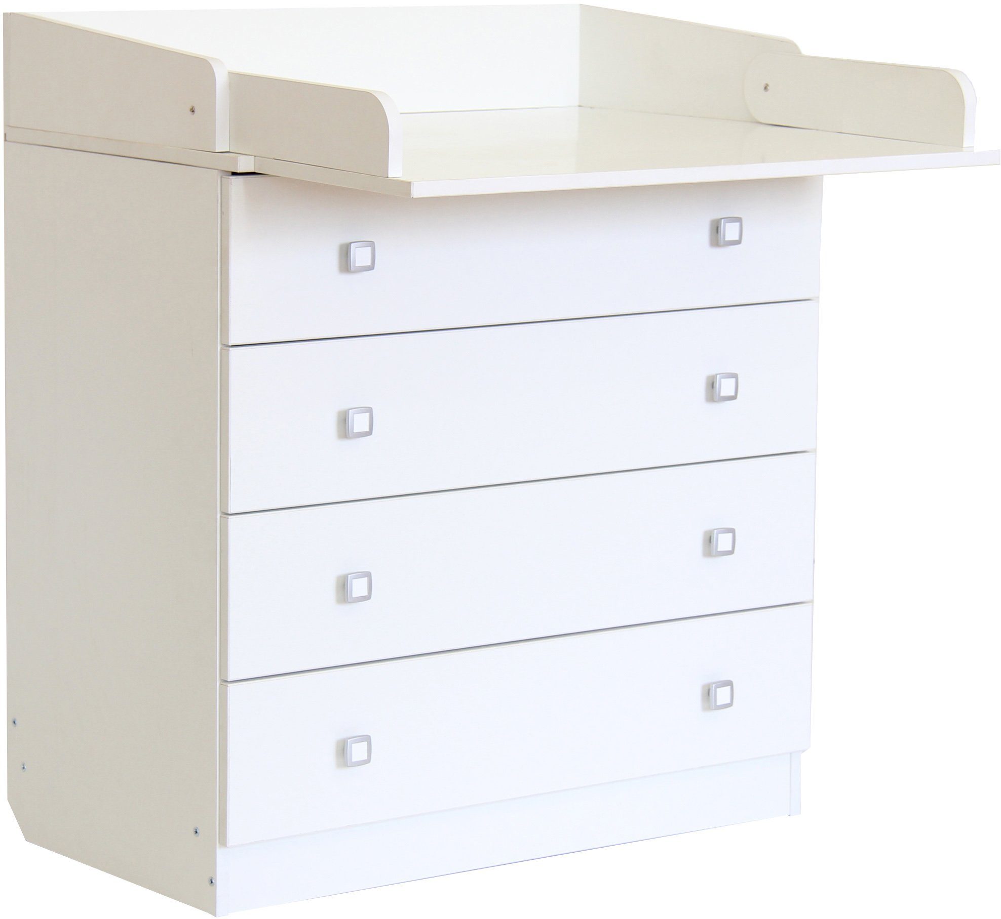 Polini kids Wickelkommode Simple 1580, weiß, mit aufklappbarem Wickelaufsatz
