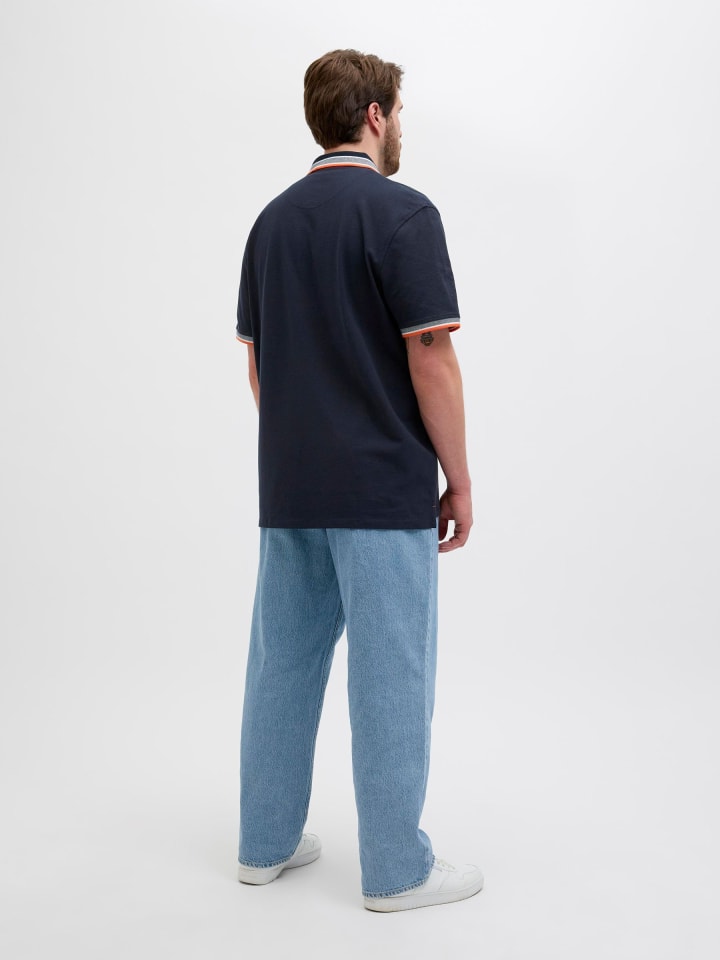 JACK & JONES PLUS Poloshirt in Black Navy günstig kaufen