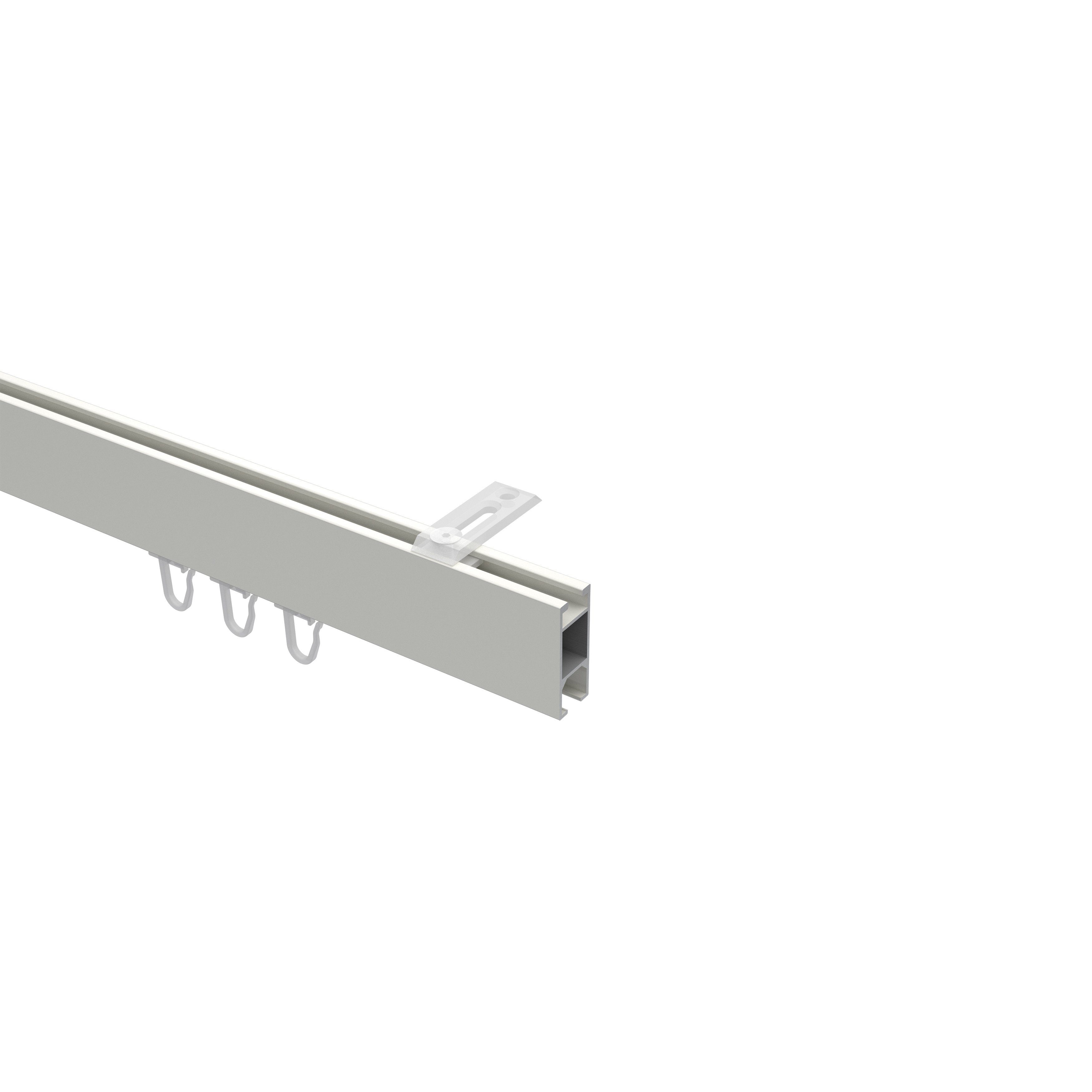 Gardinenstange Smartline Paxo, INTERDECO, 1-läufig, 14x35 mm, eckig, Deckenmontage, Weiß