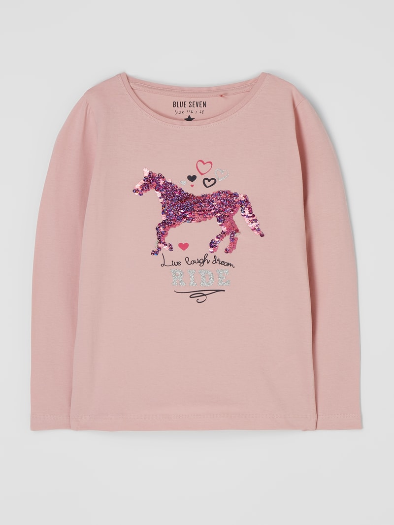 Longsleeve mit Wendepailletten in altrosa