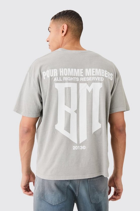 Kastiges Oversize T-Shirt mit Bm-Print