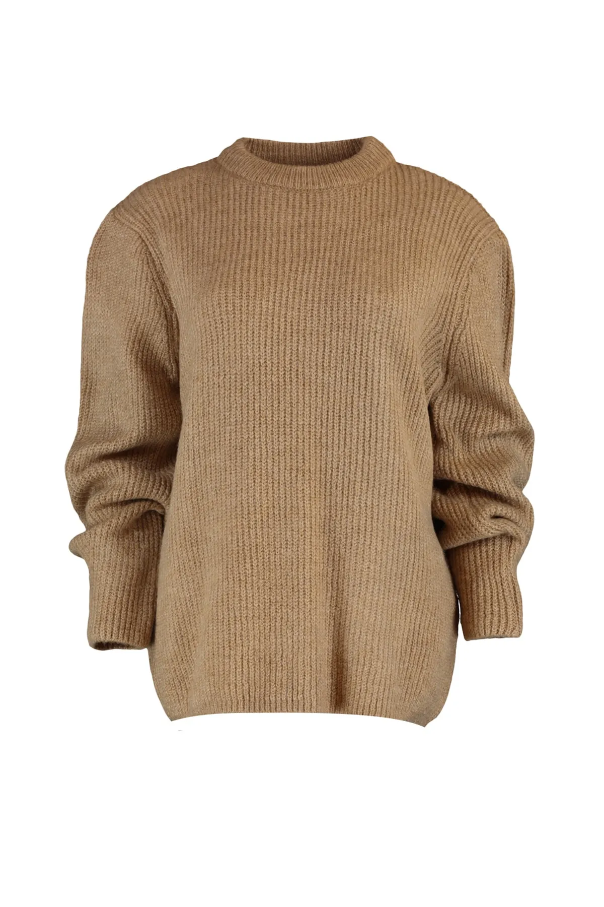 Trendyol Collection  Camelfarbener, weicher Strickpullover mit weiter Passform und einfacher Struktur TWOAW20FV0142