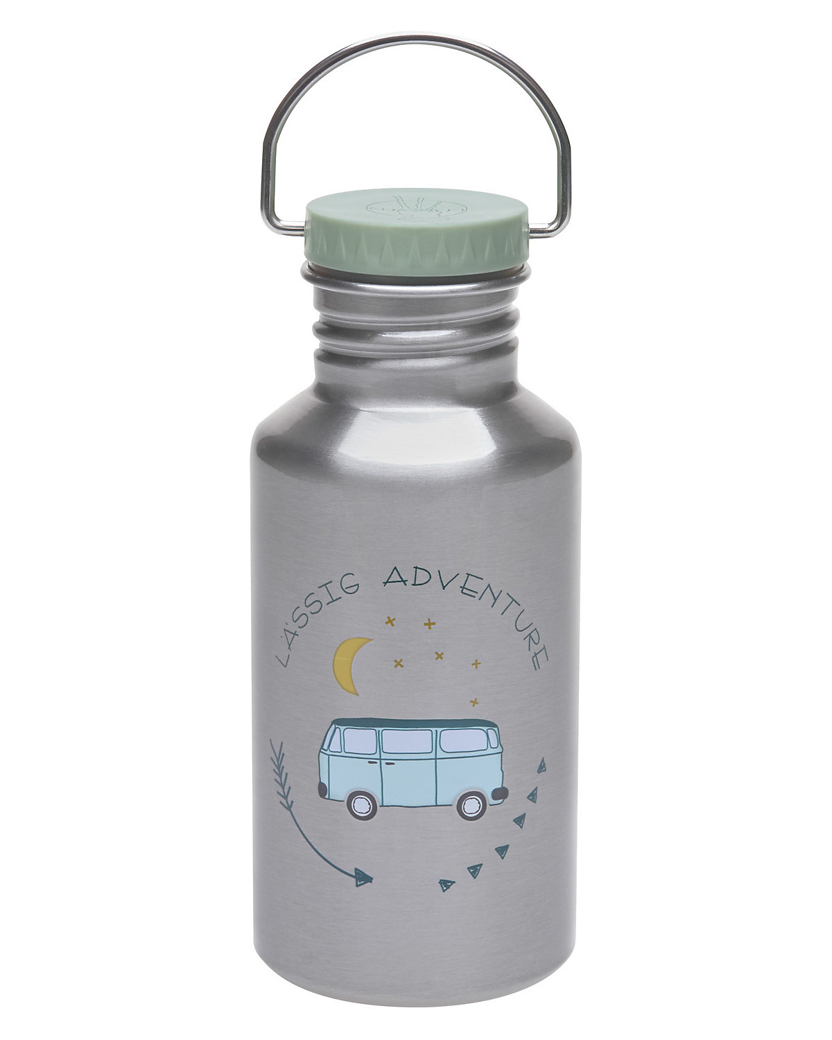 Edelstahl Trinkflasche Adventure Bus, 500 ml, inkl. 2 Verschlüssen