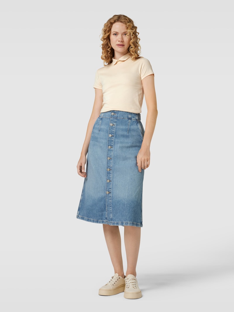 T-Shirt mit Stehkragen Modell 'ADDITIONS' in offwhite