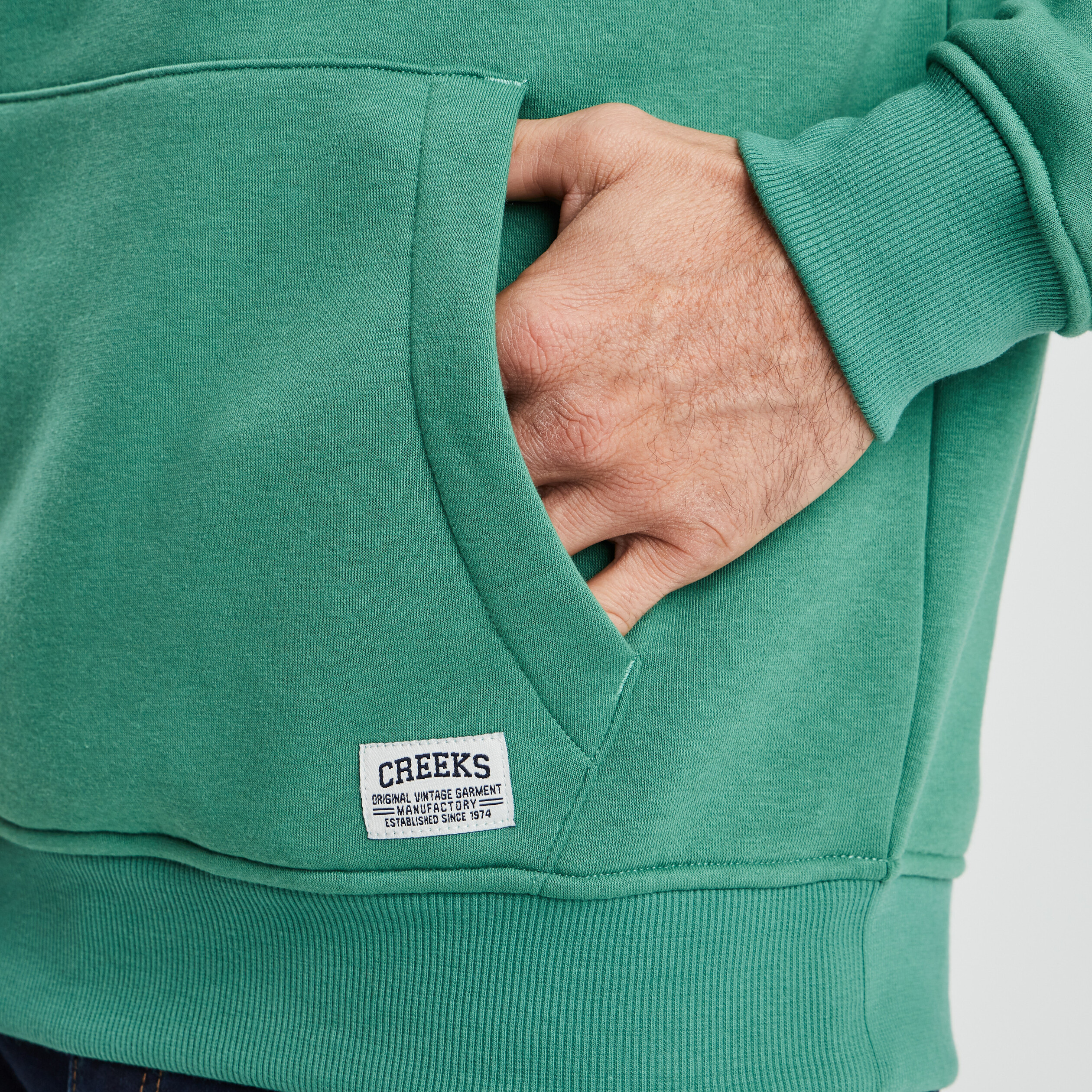 Sweat à capuche hoodie Creeks vert homme | La Halle