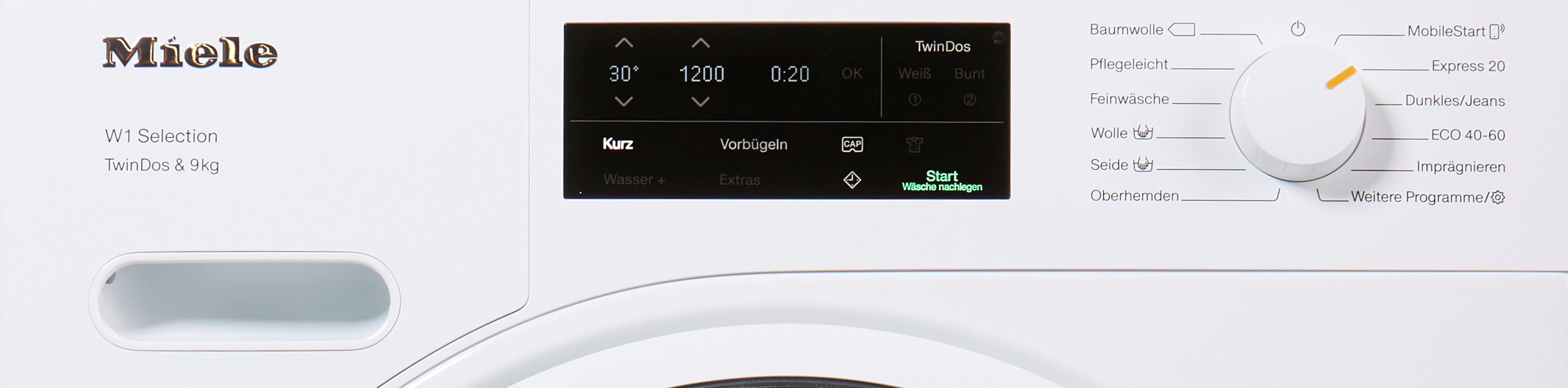 Miele Waschmaschine WSG663 WCS TDos&9kg, 9 kg, 1400 U/min, TwinDos zur automatischen Waschmitteldosierung