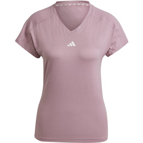 DAMEN SHIRT AEROREADY TRAIN ESSENTIALS MINIMAL BRANDING V-NECK